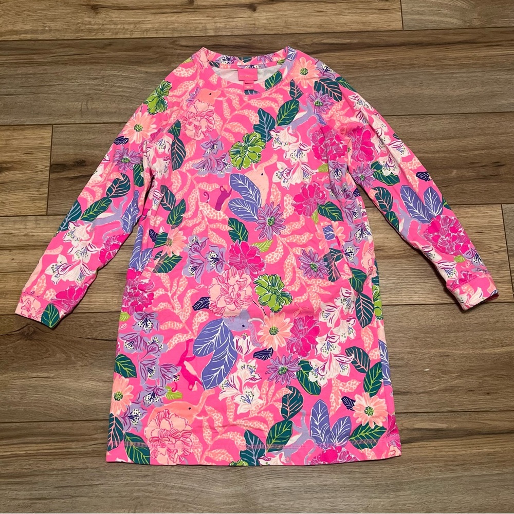 Lilly Pulitzer Mini Beach Comber Dress SZ XL (12-14) Pink Isle Best of Friends